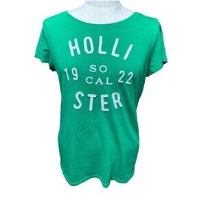 Y2K Hollister 'So Cal' Embroidered Logo Green Graphic Tee Large 2000s GUC